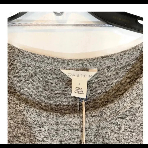 Caslon Grey Heather Peplum Crewneck Sweater size S - Picture 8 of 13